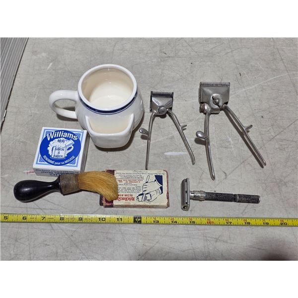 Shaving kit- clippers, brush, sharpener