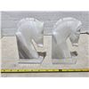 Image 1 : Horse head statues- onyx or marble- 7"H