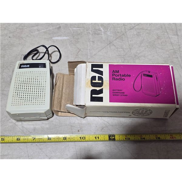 Vintage am portable radio with original box