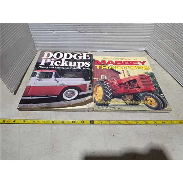 Dodge pick ups and Massey Harris tractors books