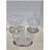 Image 3 : 5 crystal items- candy dish, candle holder and dishes
