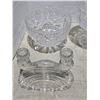 Image 4 : 5 crystal items- candy dish, candle holder and dishes