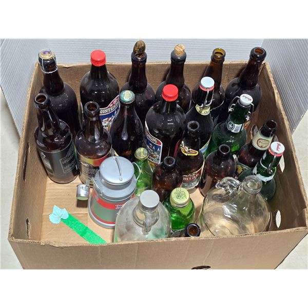Box of various bottles