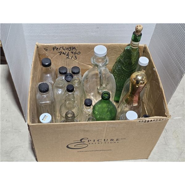 Lot of various glass bottles