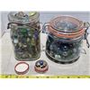 Image 3 : 2 jars of marbles and some mini marbles