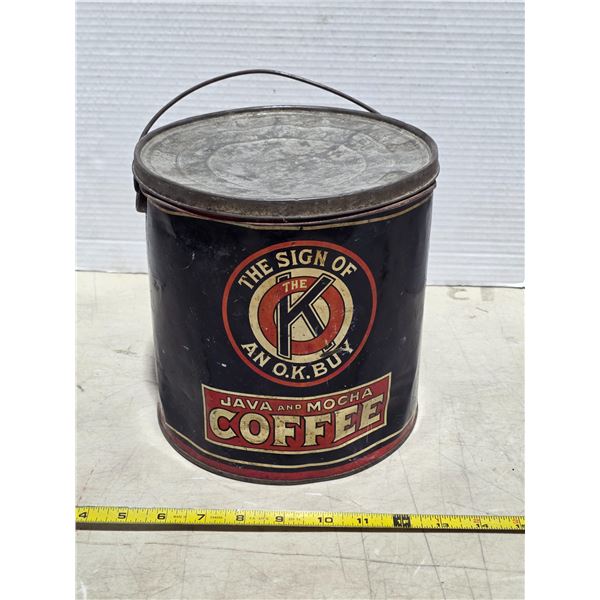 Java and mocha 5lb coffee tin