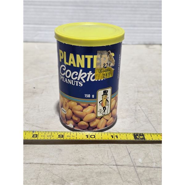 Vintage planter peanut tin- with gag spring