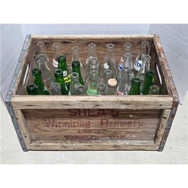 Shea's wood crate and pop bottles
