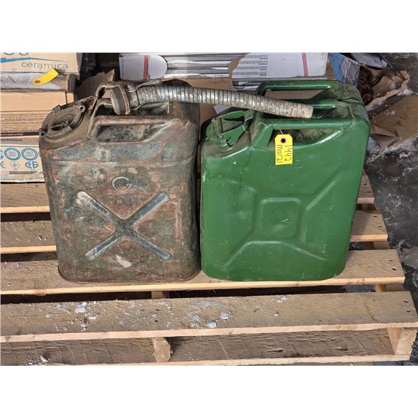 2 jerry cans and funnel