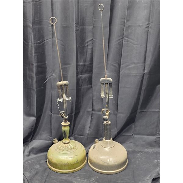 2 oil lamps- no shades
