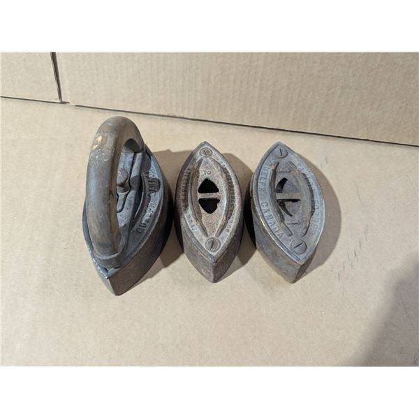 (3) Vintage Sad Irons (2) Canadian (1) American