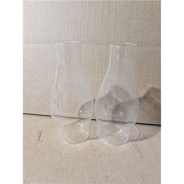 (2) Vintage #1 Glass Chimneys