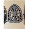 Image 3 : (3) Vintage Trivets w/ Markings (1) Cast Iron