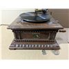 Image 2 : Vintage REPRODUCTION Gramophone w/ Record, Sound Horn, extra Parts, and Original Paper. (WORKS)
