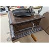 Image 4 : Vintage REPRODUCTION Gramophone w/ Record, Sound Horn, extra Parts, and Original Paper. (WORKS)