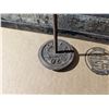 Image 3 : Vintage Scale w/ Misc. Vintage Scale weights, sad iron, and etc. as Shown