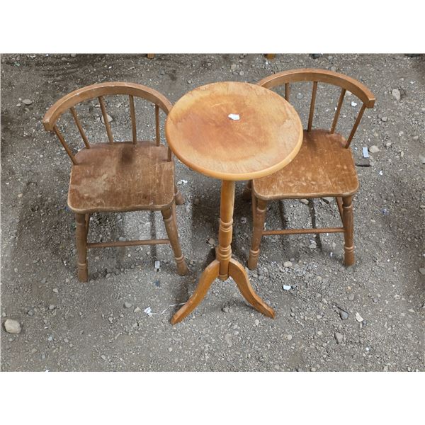 2 mini chairs 21"H and stool 28"H