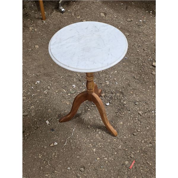 Marble top stool- 15" by 24"H- unverified