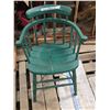 Image 1 : Green wooden captains chair
