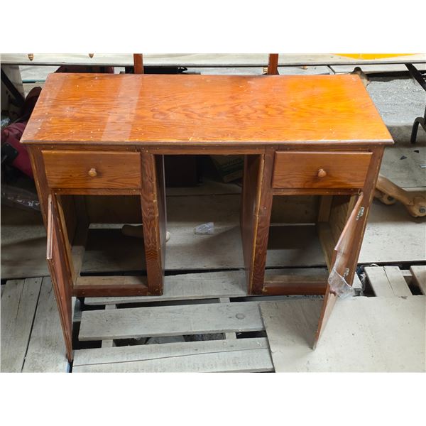 Wood desk- 18" by 44" by 28"H