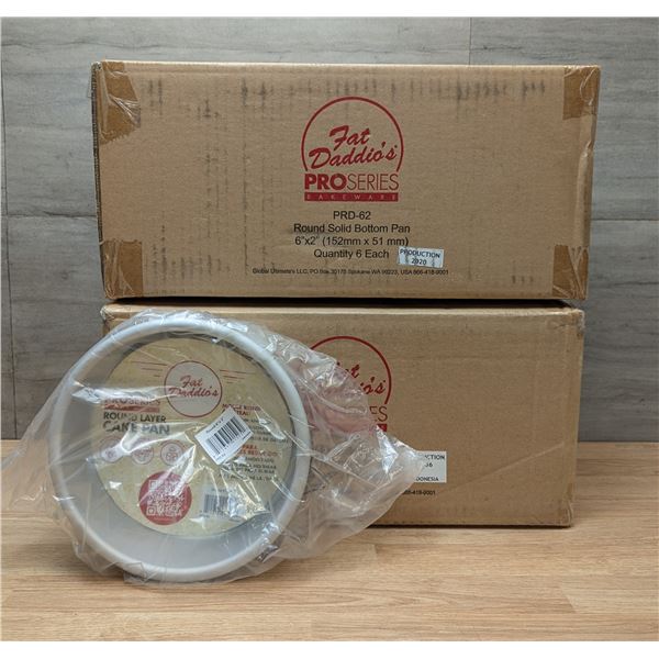 Fat Daddio's 6" x 2" Round Solid Bottom Pans - Lot of 12 (2 Cases) | ML3-2