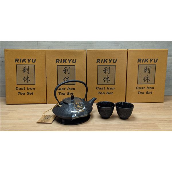 Rikyu 18oz Cast Iron Tea Sets - Set of 4 | FtMC1