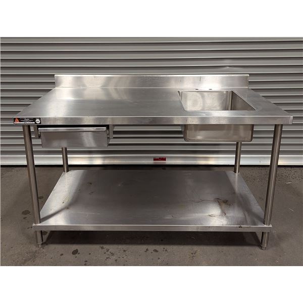 Aero 60" x 30" Stainless Steel Work Table W/Drawer & Tub | FZ2