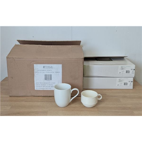 12.2oz White Mugs & 7.5oz Stackable Cups - Lot of 36pcs | FtF