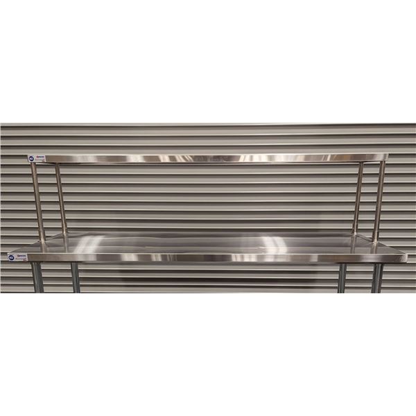 72" x 12" Stainless Single Over Shelf, Omcan 44618