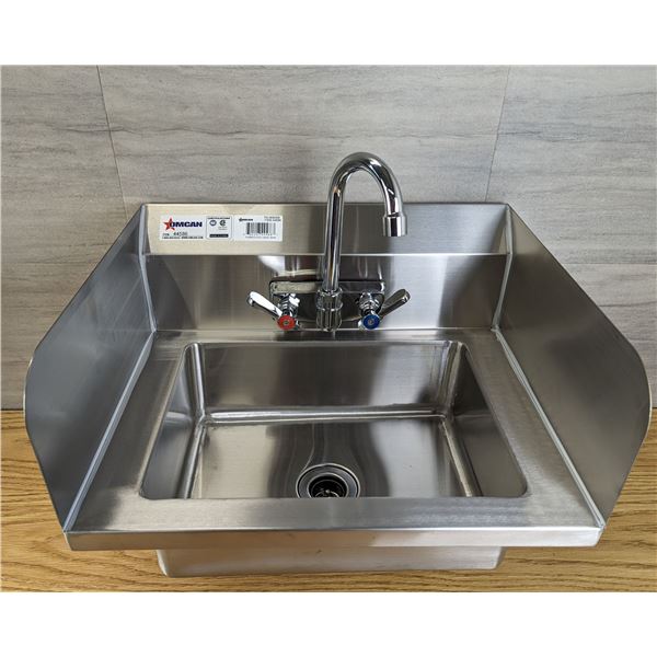 Hand Sink with Side Splashes, 4" Faucet, Omcan 44586
