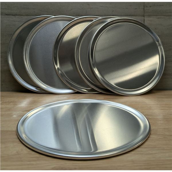 9" Solid Pizza Pans, Omcan 20215 - Lot of 6