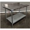 Image 3 : 48" x 30" Stainless Steel Work Table with 4" Backsplash, Omcan 22088 | R5-4