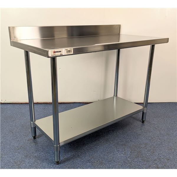 48" x 24" Stainless Steel Work Table with 4" Backsplash, Omcan 22081 | MR4-5
