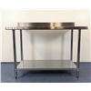 Image 2 : 48" x 24" Stainless Steel Work Table with 4" Backsplash, Omcan 22081 | MR4-5