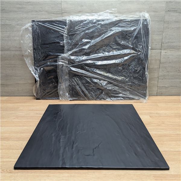 14-1/2" x 14-1/2" x 1/4" Faux Slate Melamine Platters - Lot of 3 | FtG