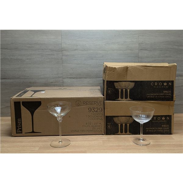 8oz & 7-3/4oz Coupe Glasses - Lot of 24pcs | ML3-2