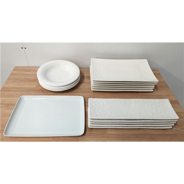 Assorted White Plates & Bowls - Lot of 17pcs | MK7/PALLET