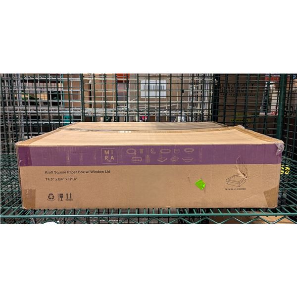 Mira Kraft Square Paper Box with Window Lid - Lot of 200 set ( 1 Case ) | ML1-1