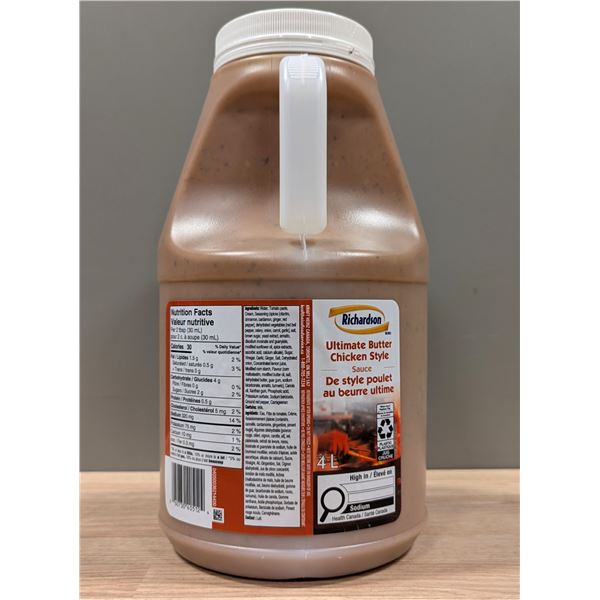 Richardson Ultimate Butter Chicken Style Sauce, 4L  | ML2-1