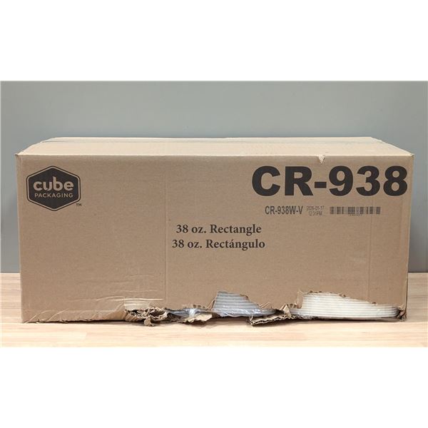 Cube 38oz Rectangle Plastic Container, CR-938 - lot of 100 set | EC4
