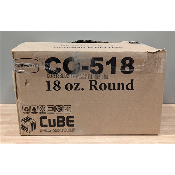 Cube 18oz Round Plastic Container, CO-518 - Lotof 150 Set | EC4