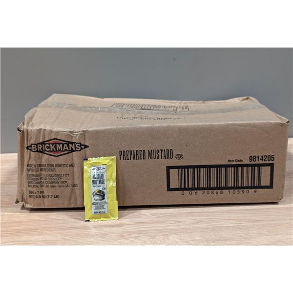 Brickman's Prepared Mustard, 7mL - Lot of 504 ( 1 Case ) | Rack J