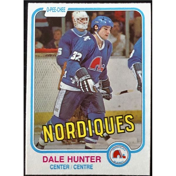 1981-82 O-PEE-CHEE DALE HUNTER ROOKIE CARD