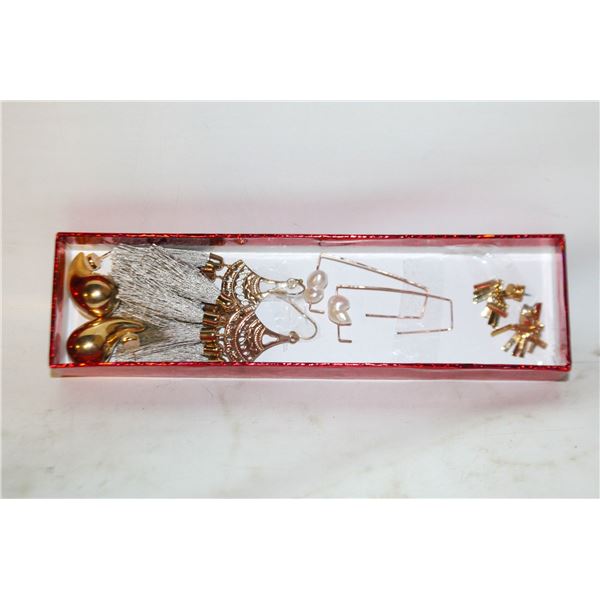 4 PAIRS OF ESTATE EARRINGS FOR PIERCED EARS IN BOX