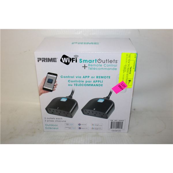 LIKE NEW 2PK PRIME WI-FI SMART OUTLETS + REMOTE