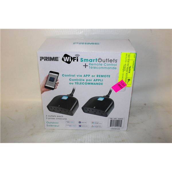 LIKE NEW 2PK PRIME WI-FI SMART OUTLETS + REMOTE