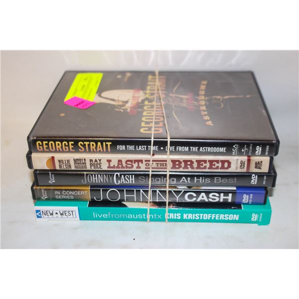 FIVE COUNTRY MUSIC DVDS LIVE PERFORMANCES