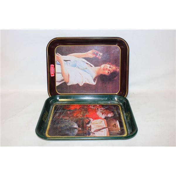2 VINTAGE COCA COLA TRAYS