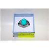 Image 1 : NEW MENS SOLID BLUE TURQUOISE RING SZ11