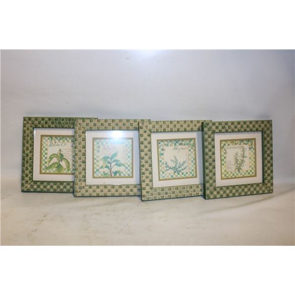 4- BASIL, SAGE, THYME, ROSEMARY 8"X8"